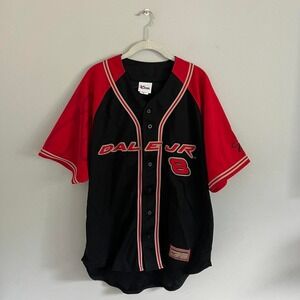 VINTAGE BLACK AND RED CHASE AUTHENTICS DALE‎ EARNHARDT JR BASEBALL JERSEY
